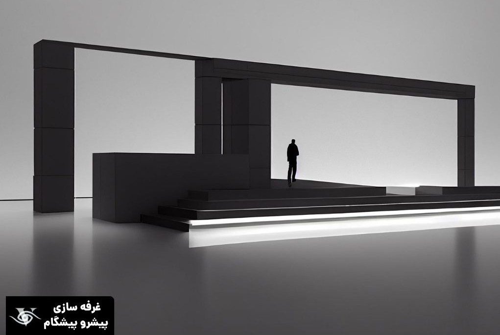 کانسپت غرفه مینیمال بزرگ